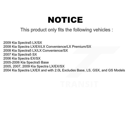 Front Left Complete Shock Assembly And TOR Link Kit For Kia Spectra Spectra5 KSS-105431