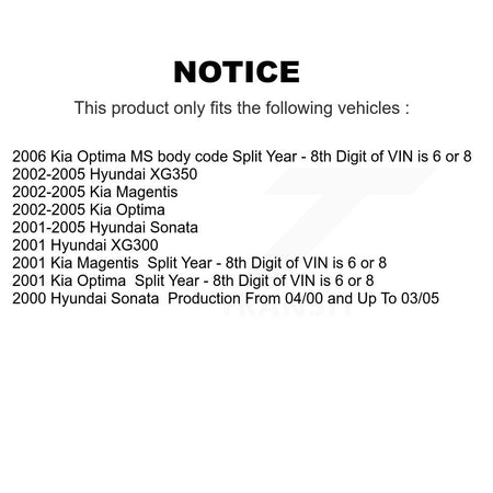 Rear Left Shock Assembly TOR Link Kit For Hyundai Sonata Kia Optima XG350 XG300 Magentis KSS-105466