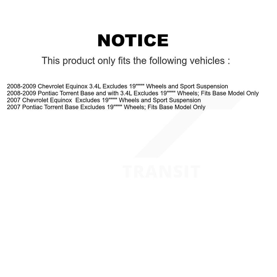 Front Right Complete Shock Assembly & TOR Link Kit For Chevrolet Equinox Pontiac Torrent KSS-105520