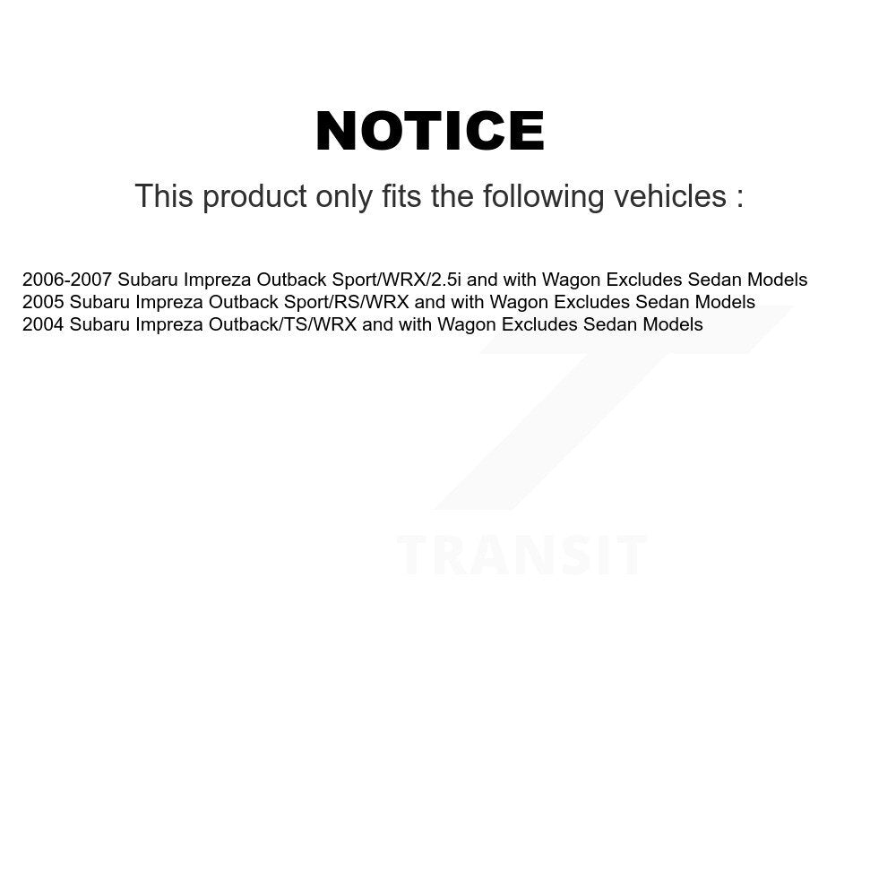 Rear Right Complete Shock Assembly TOR Link Kit For Subaru Impreza Excludes Sedan Models KSS-105599