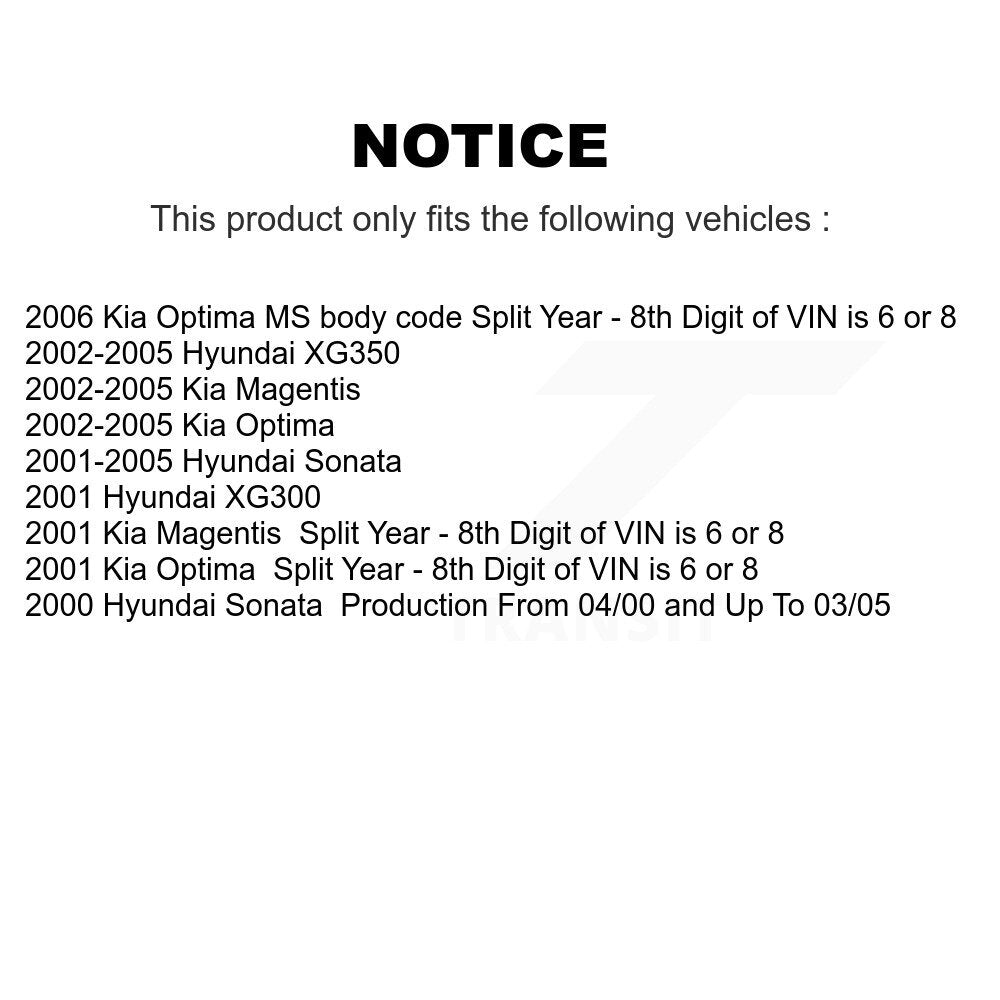Rear Right Shock Assembly TOR Link Kit For Hyundai Sonata Kia Optima XG350 XG300 Magentis KSS-105630