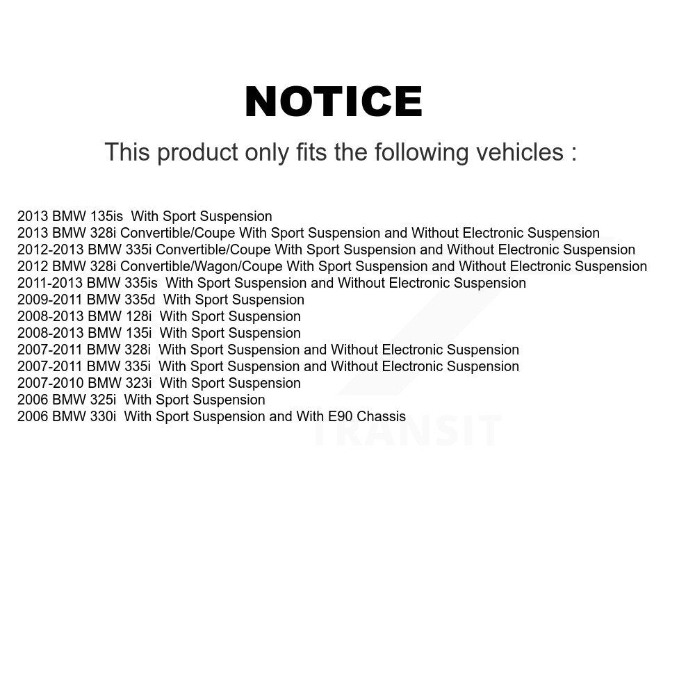 Front Strut TOR Link Kit For BMW 328i 335i 128i 323i 135i 325i 330i 335is 335d 135is KSS-105983
