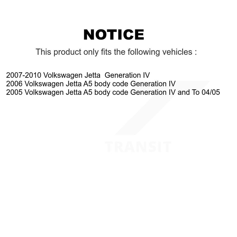 Front Strut And TOR Link Kit For Volkswagen Jetta KSS-106420