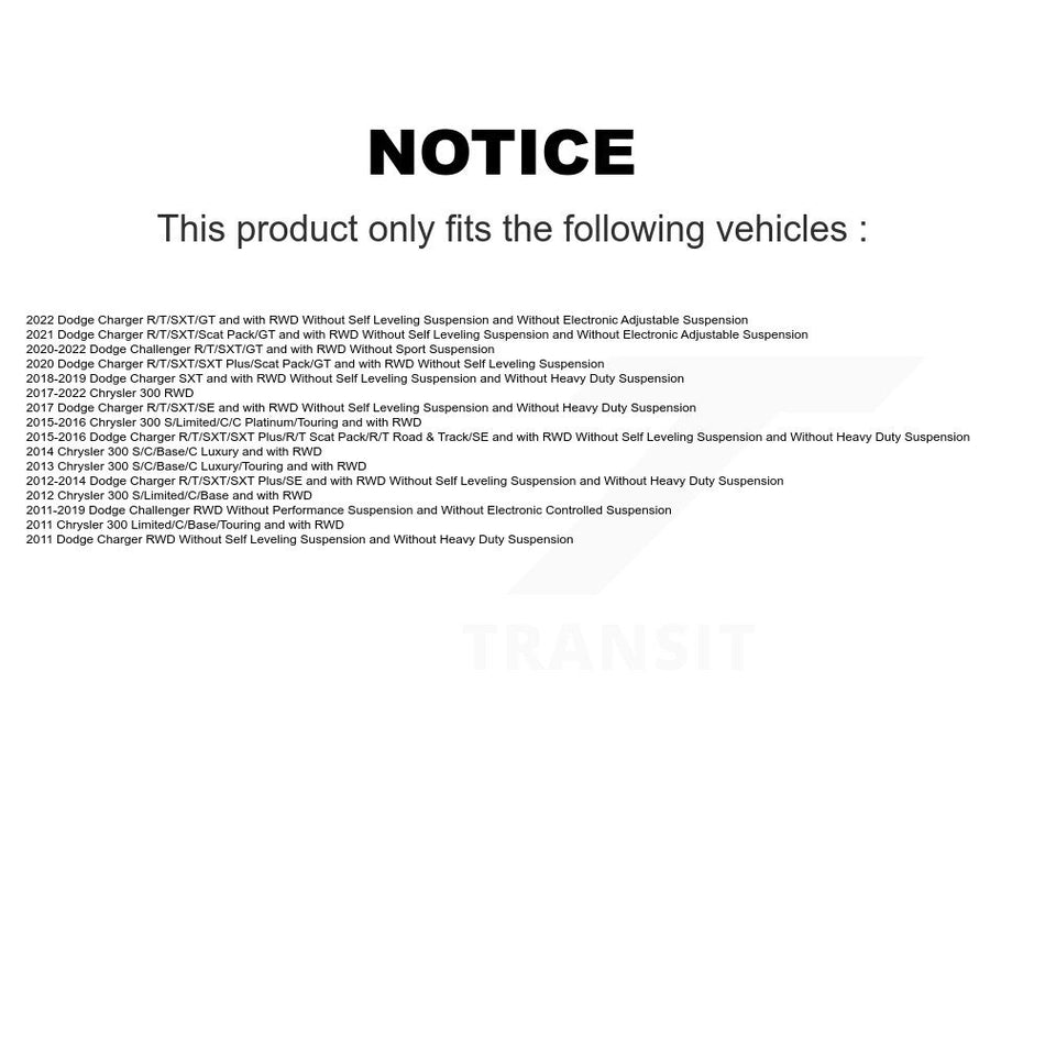 Front Strut And TQ Link Kit For Dodge Charger Chrysler 300 Challenger KSS-106475