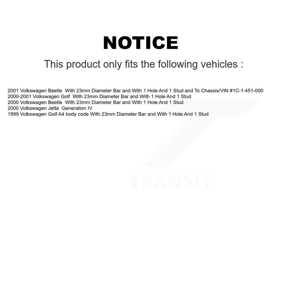 Front Strut And TOR Link Kit For Volkswagen Golf Beetle Jetta KSS-106535