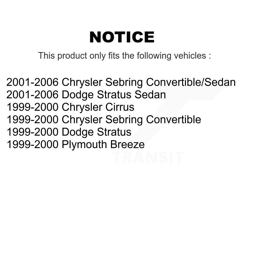 Front Strut & TOR Link Kit For Chrysler Sebring Cirrus Dodge Stratus Plymouth Breeze KSS-106544