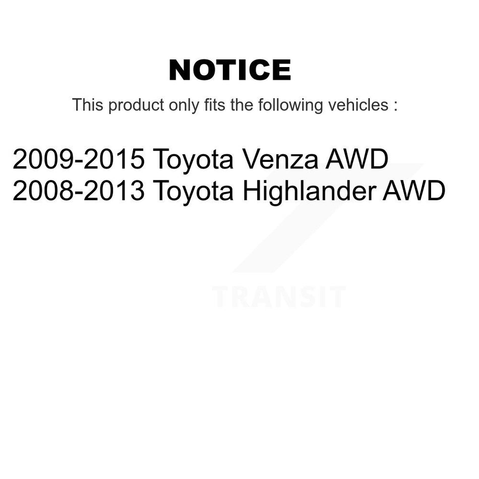 Rear Left Strut And TQ Link Kit For Toyota Venza Highlander AWD KSS-106563