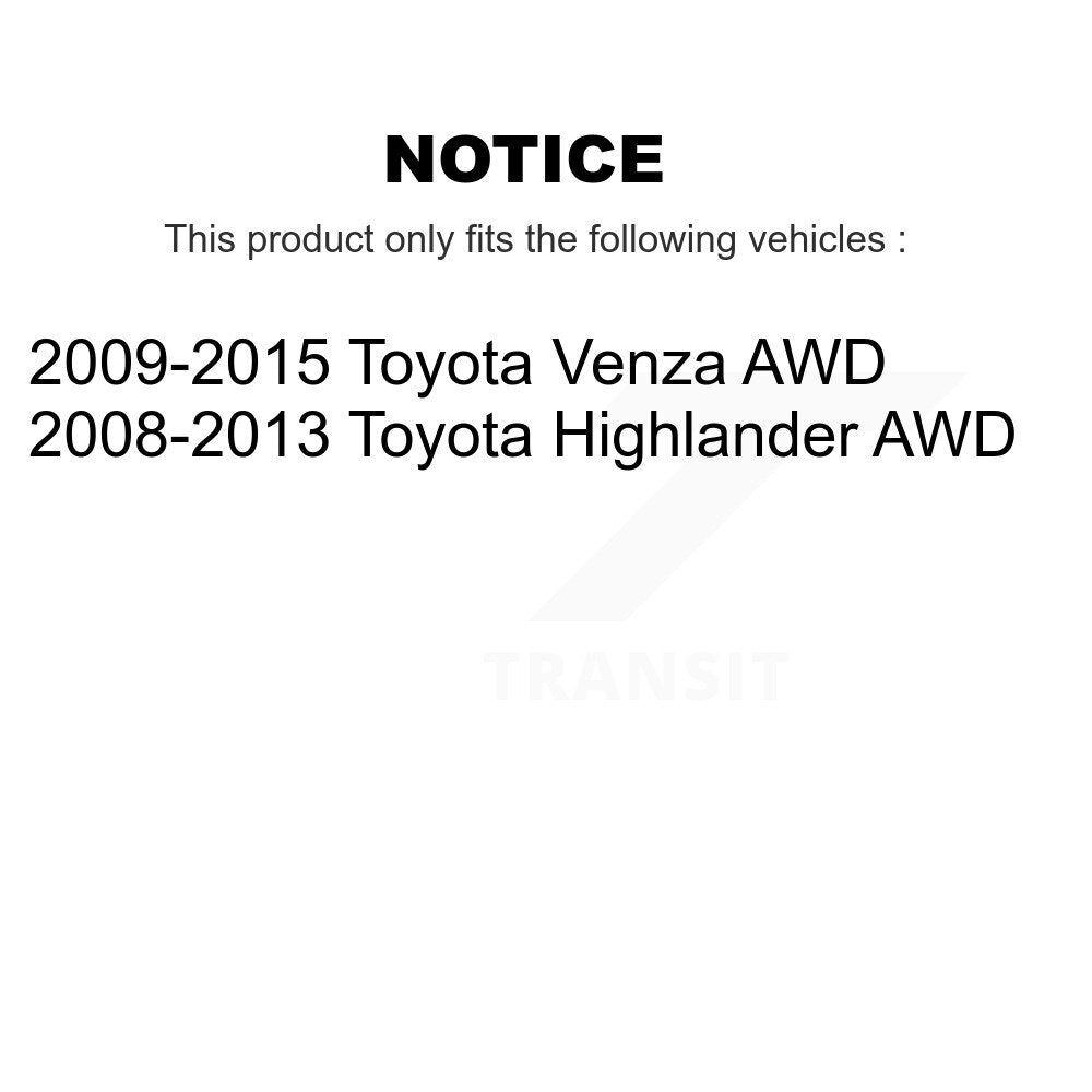 Rear Right Strut And TOR Link Kit For Toyota Venza Highlander AWD KSS-106636