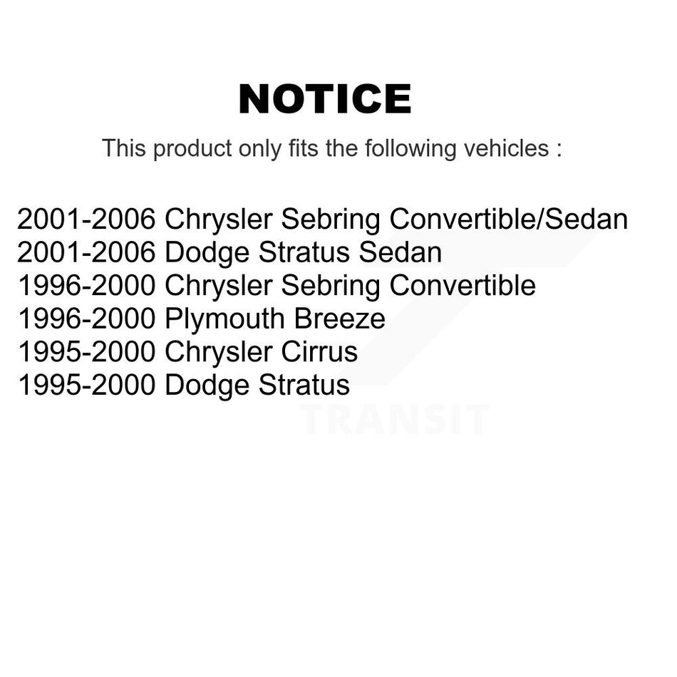 Rear Strut And TOR Link Kit For Chrysler Sebring Cirrus Dodge Stratus Plymouth Breeze KSS-106722