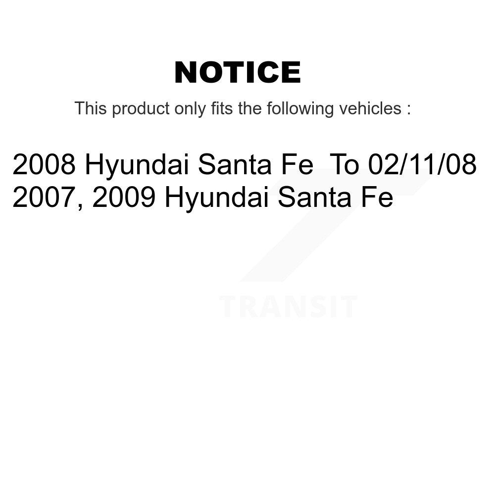 Front Strut And TOR Link Kit Mount (6Pc) For Hyundai Santa Fe KSS-106816