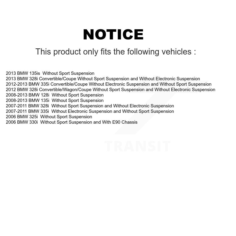 Front Strut And TOR Link Kit Mount (6Pc) For BMW 328i 335i 128i 135i 325i 330i KSS-106821