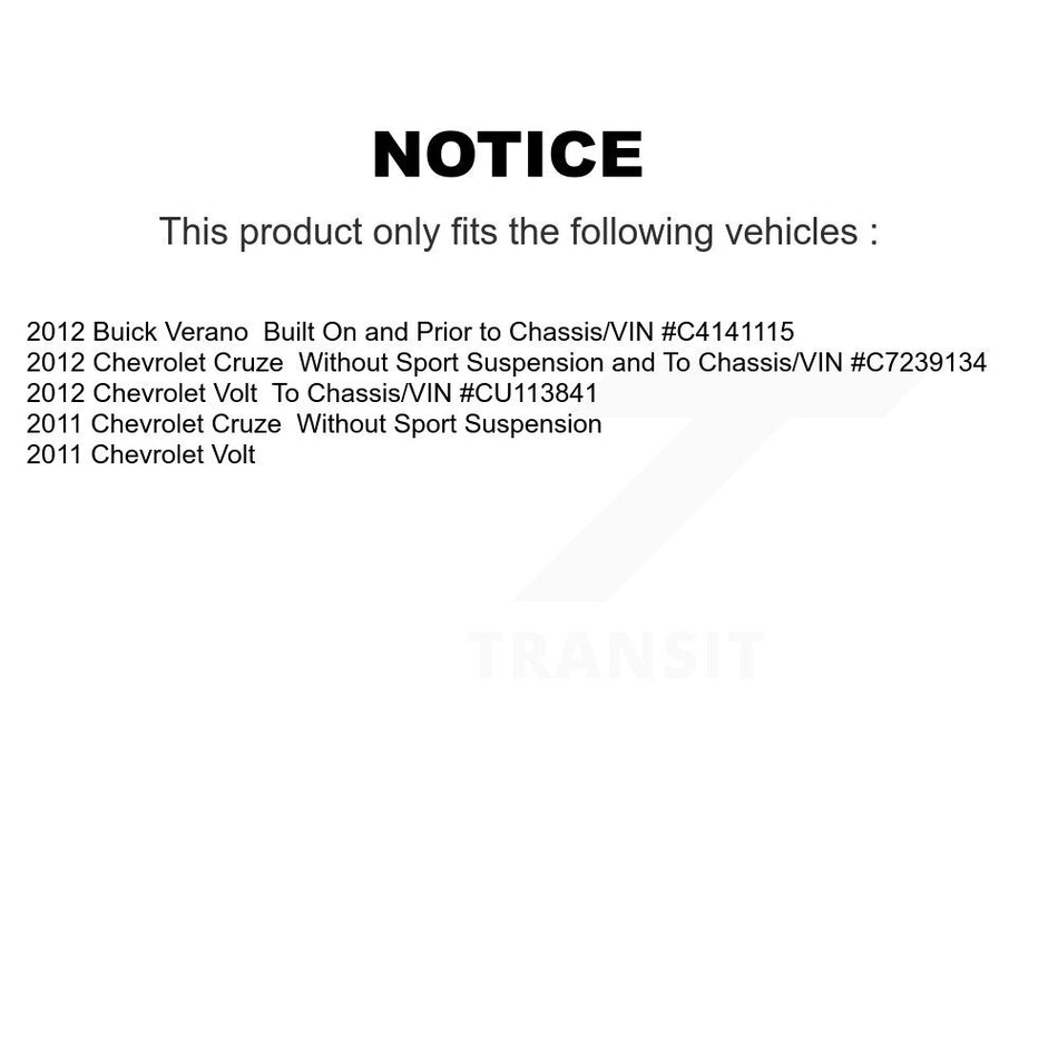 Front Left Strut And TOR Link Kit & Mount For Chevrolet Cruze Buick Verano Volt KSS-106863