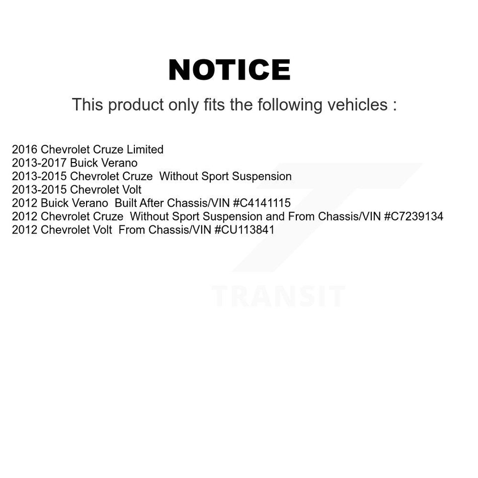 Front Left Strut TQ Link Kit And Mount For Chevrolet Cruze Buick Verano Limited KSS-106962