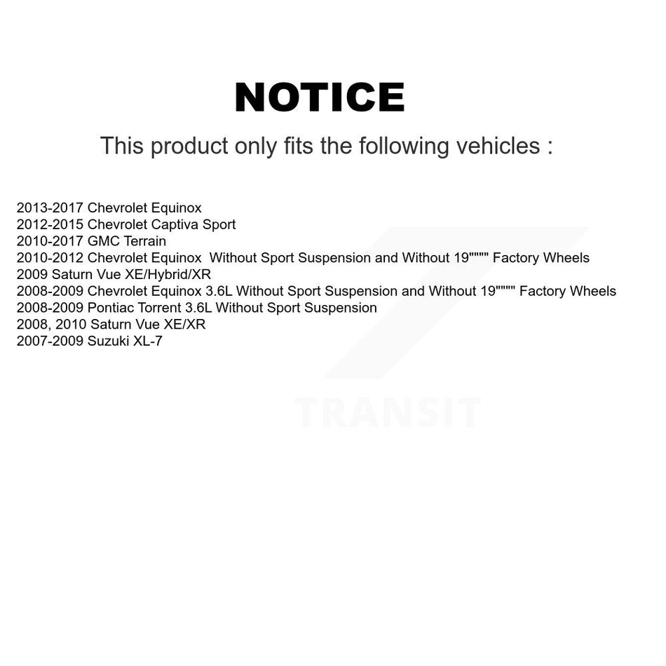 Front Strut TQ Link Kit & Mount (6Pc) For Chevrolet Equinox GMC Terrain Pontiac KSS-106989