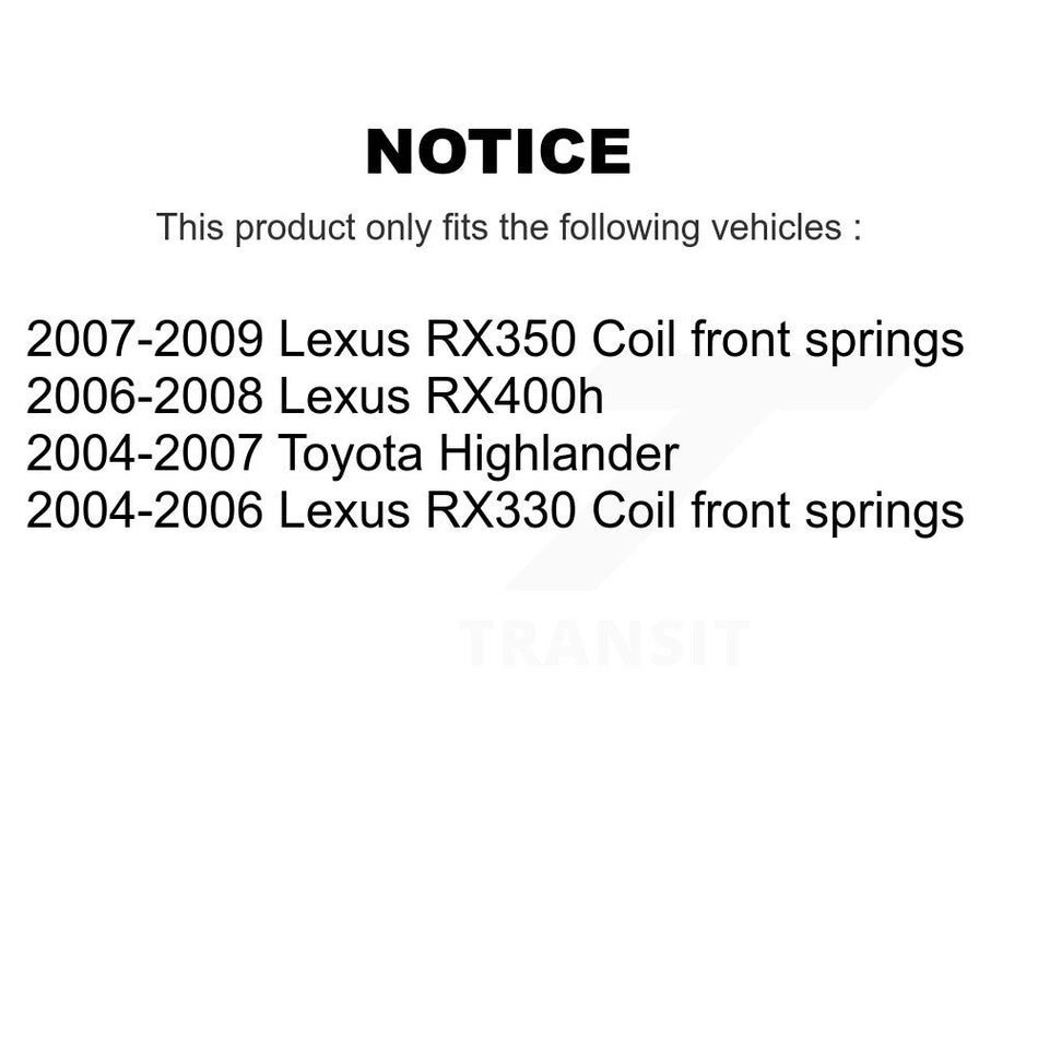 Front Right Strut & TOR Link Kit Mount For Lexus RX350 Toyota Highlander RX330 KSS-107077