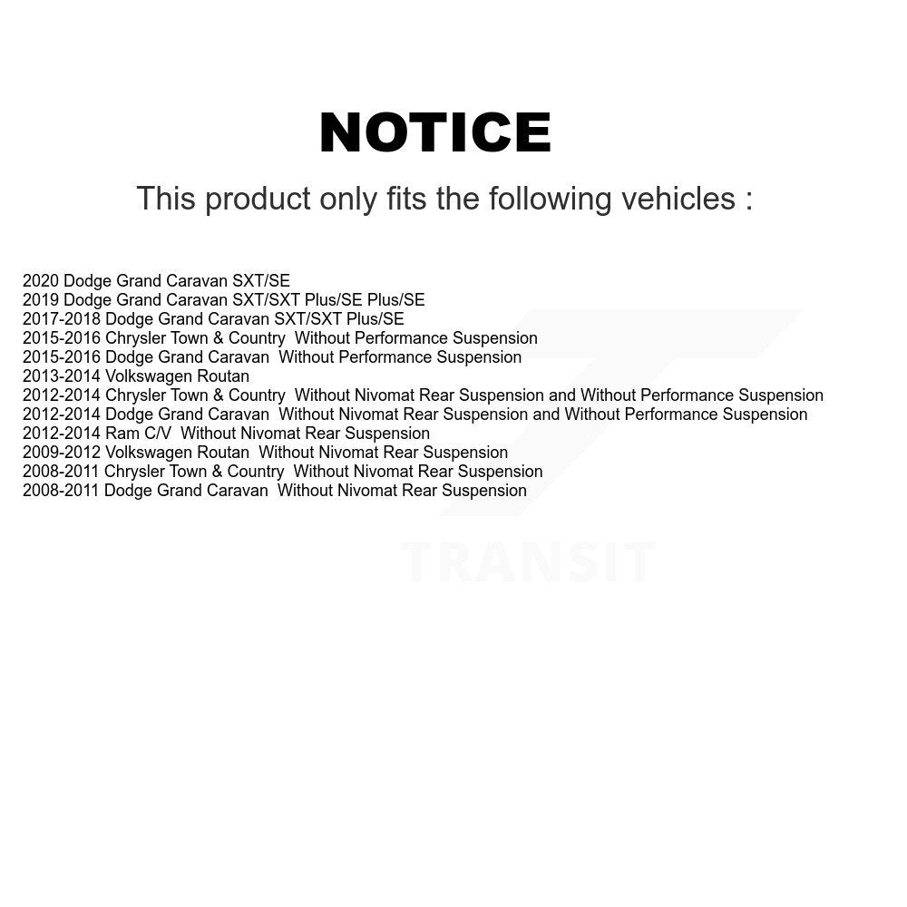 Front Strut TOR Link Kit Mount For Dodge Grand Caravan Chrysler Town & Country KSS-107217