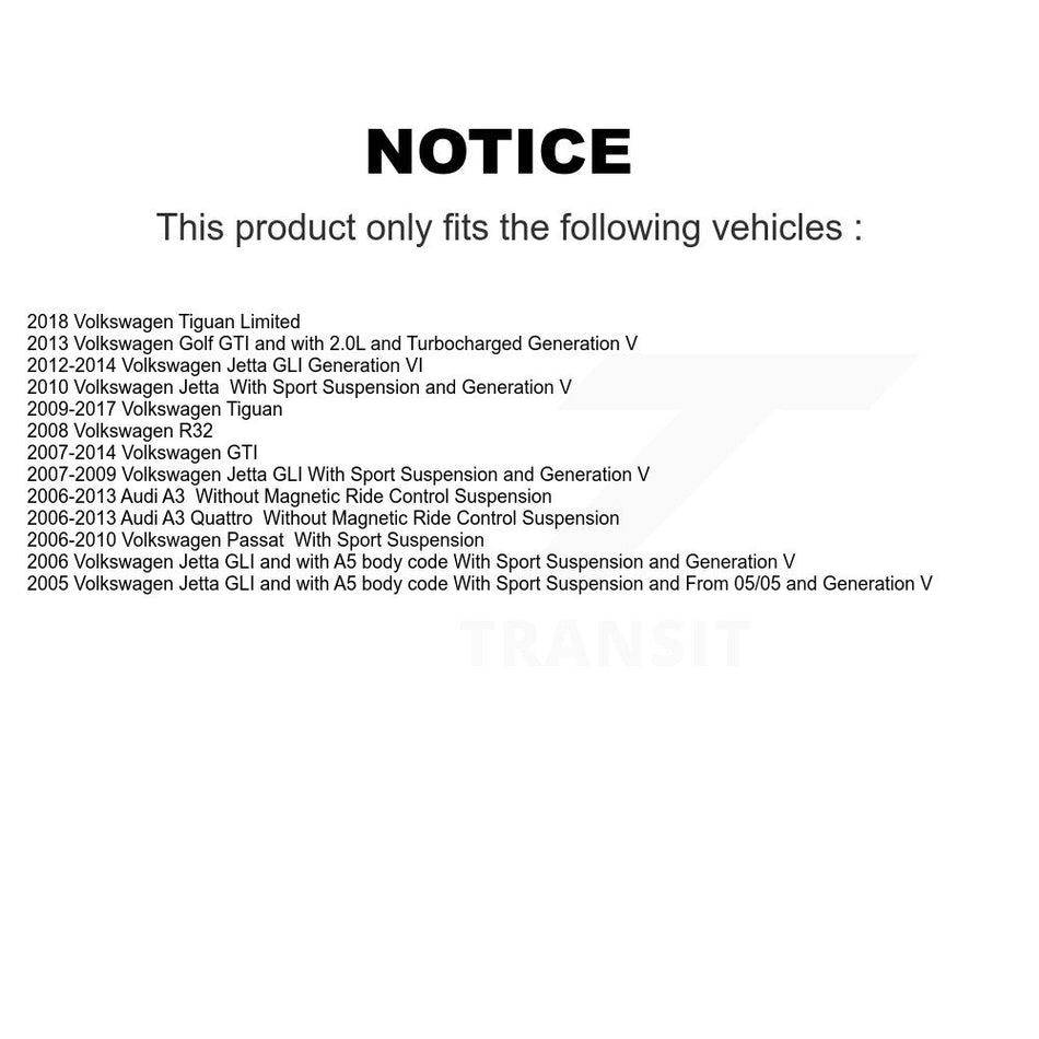 Front Strut TOR Link Kit Mount For Volkswagen Jetta Tiguan GTI Audi Golf Passat KSS-107231