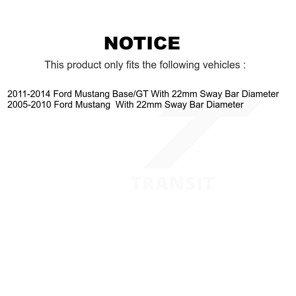 Rear Shock And TOR Link Kit For Ford Mustang With 22mm Sway Bar Diameter KSS-107420