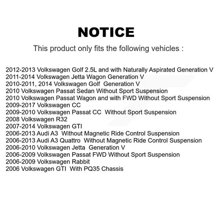 Rear Shock & TOR Link Kit For Volkswagen Jetta Golf Rabbit GTI Audi Passat CC A3 R32 KSS-107432