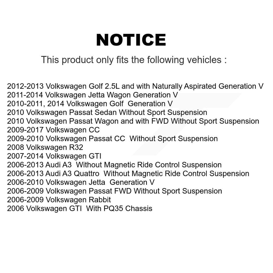 Rear Shock TQ Link Kit For Volkswagen Jetta Golf Rabbit GTI Audi Passat CC A3 Quattro KSS-107539