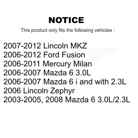 Rear Shock And TQ Link Kit For Ford Fusion Mazda 6 Lincoln MKZ Zephyr Mercury Milan KSS-107555