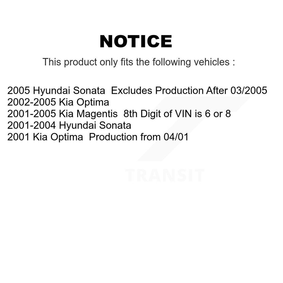 Front Rear Complete Strut & TOR Bar Link Kit For Hyundai Sonata Kia Optima KSS-107657