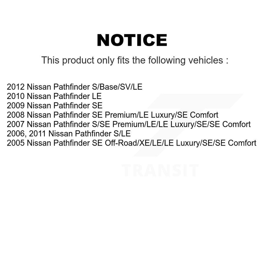 Front Rear Complete Strut Shock & TOR sway Bar Link Kit (8Pc) For Nissan Pathfinder KSS-107668