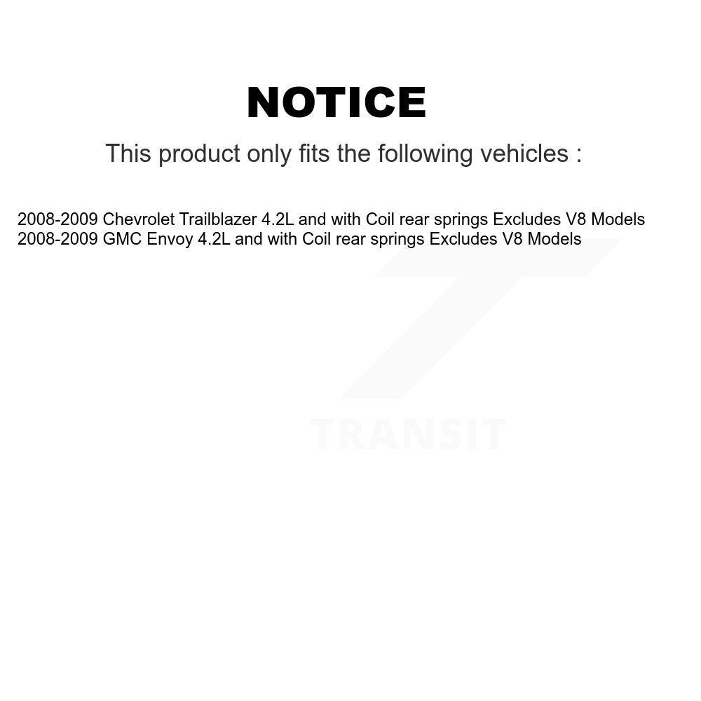 Front Rear Complete Strut Shock & TOR Bar Link Kit (8Pc) For Chevrolet Trailblazer KSS-107670