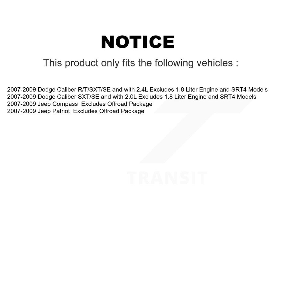 Front Rear Complete Strut & TOR sway Bar Link Kit (8Pc) For Jeep Dodge Caliber KSS-107724