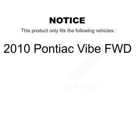 Front Rear Complete Strut & TOR Bar Link Kit (8Pc) For 2010 Pontiac Vibe FWD KSS-107727