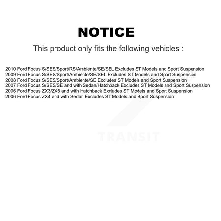Front Rear Complete Suspension Strut Shock & TOR Bar Link Kit (8Pc) For Ford Focus KSS-107750