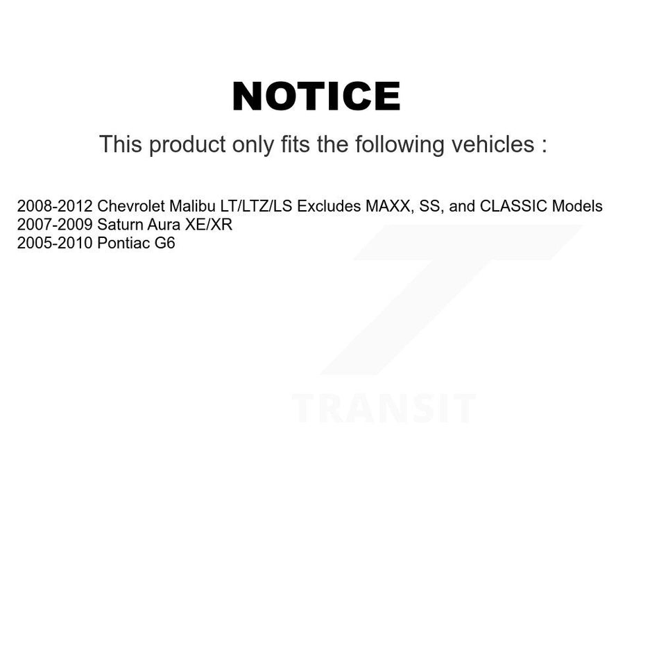 Front Rear Complete Strut Shock & TOR Bar Link Kit (8Pc) For Chevrolet Malibu G6 KSS-107776