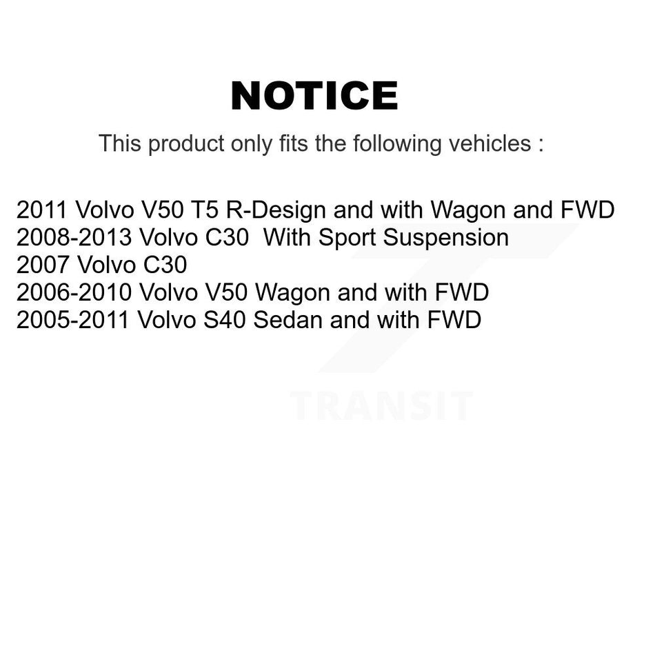 Front Rear Complete Strut Shock & TQ sway Bar Link Kit (8Pc) For Volvo S40 C30 V50 KSS-107790