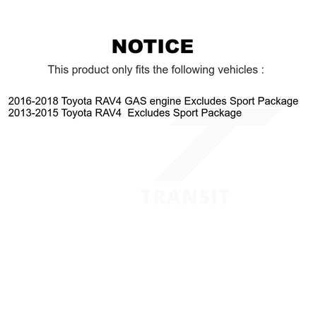 Front Rear Complete Suspension Strut Shock & TQ Bar Link Kit (8Pc) For Toyota RAV4 KSS-107795