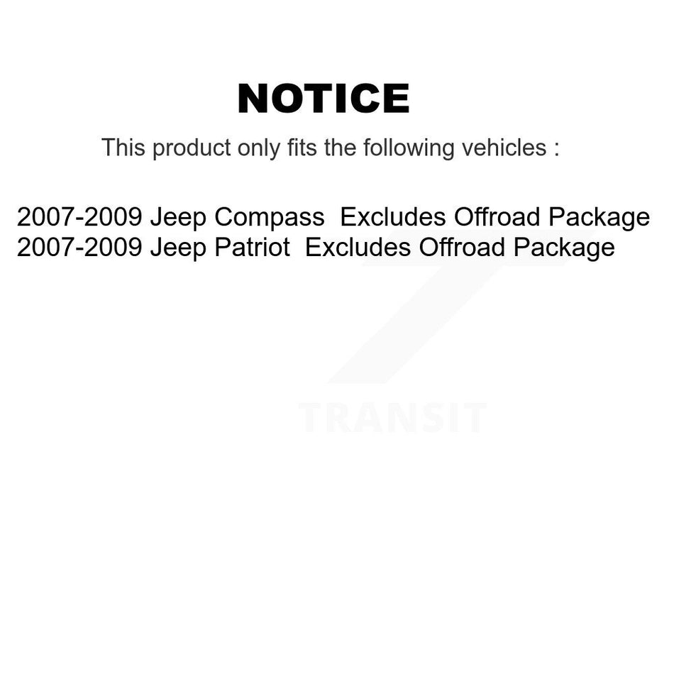 Front Rear Complete Strut & TQ sway Bar Link Kit (8Pc) For 2007-2009 Jeep Patriot Compass KSS-107825