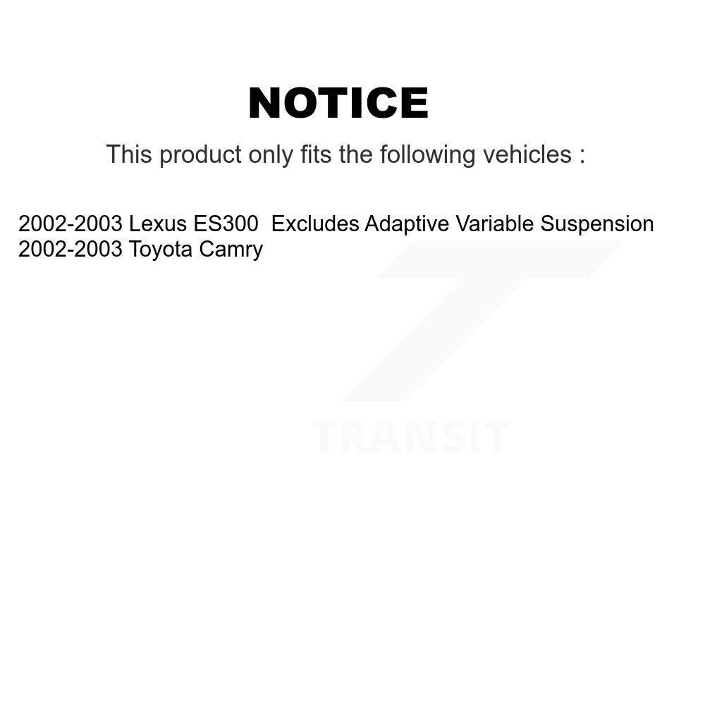 Front Rear Complete Strut & TOR Bar Link Kit (8Pc) For 2002-2003 Toyota Camry Lexus ES300 KSS-107850