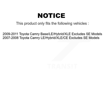 Front Rear Complete Strut & TOR Bar Link Kit (8Pc) For Toyota Camry Excludes SE Models KSS-107853