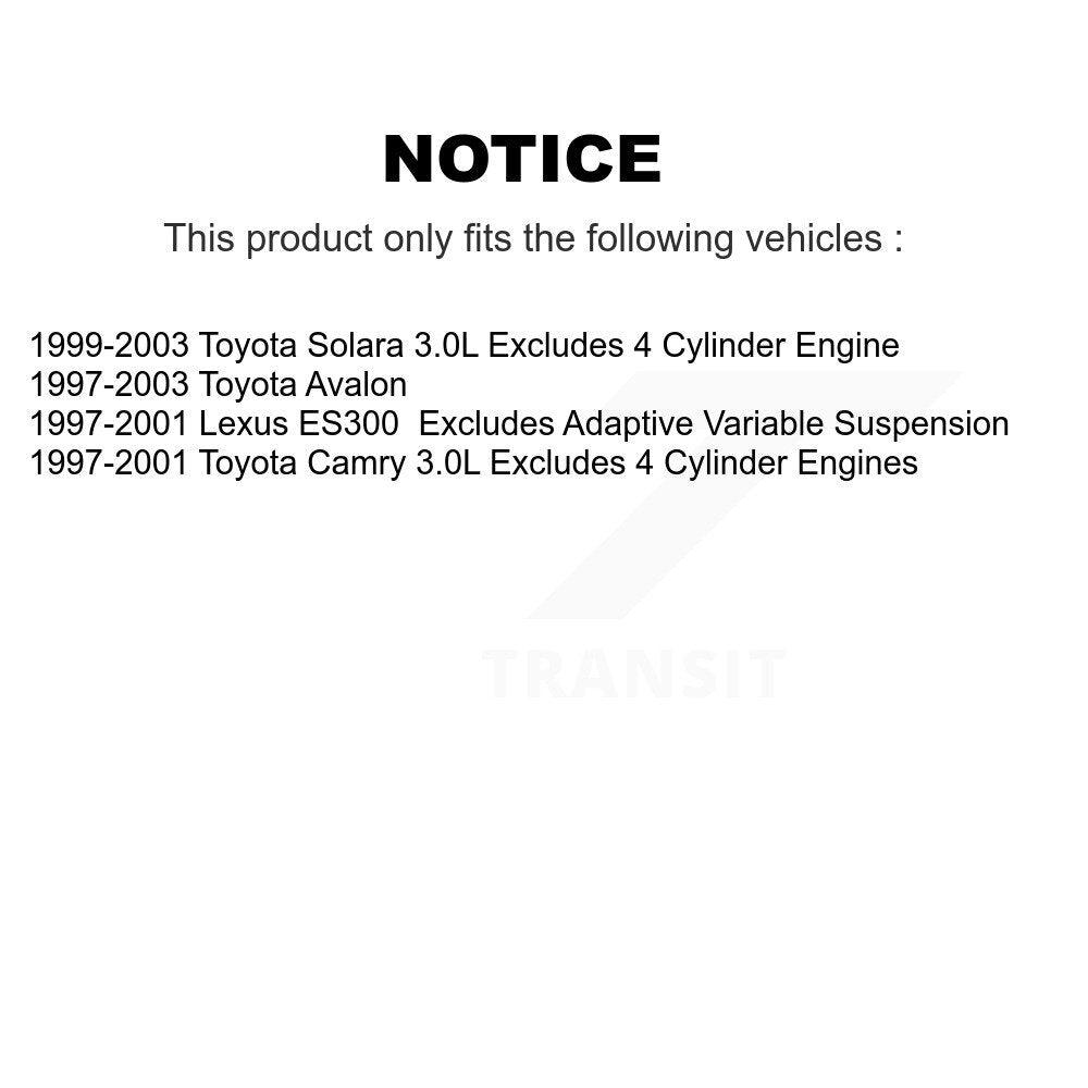 Front Rear Complete Strut & TQ Bar Link Kit (8Pc) For Toyota Camry Solara Avalon Lexus KSS-107856