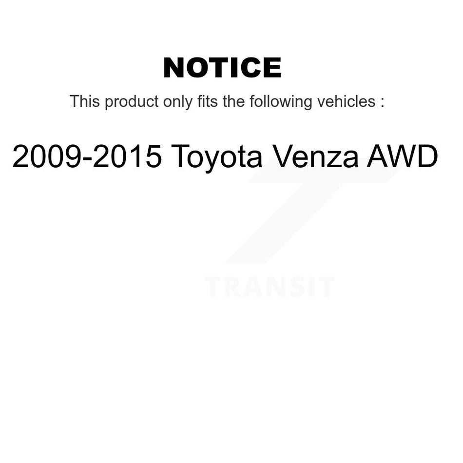 Front Rear suspension Strut & TQ sway Bar Link Kit (8Pc) For 2009-2015 Toyota Venza AWD KSS-107888