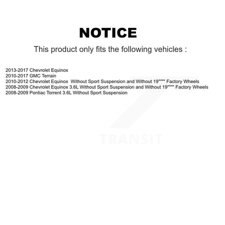 Front Rear Strut Shock & TOR Bar Link Kit (8Pc) For Chevrolet Equinox GMC Terrain KSS-107920