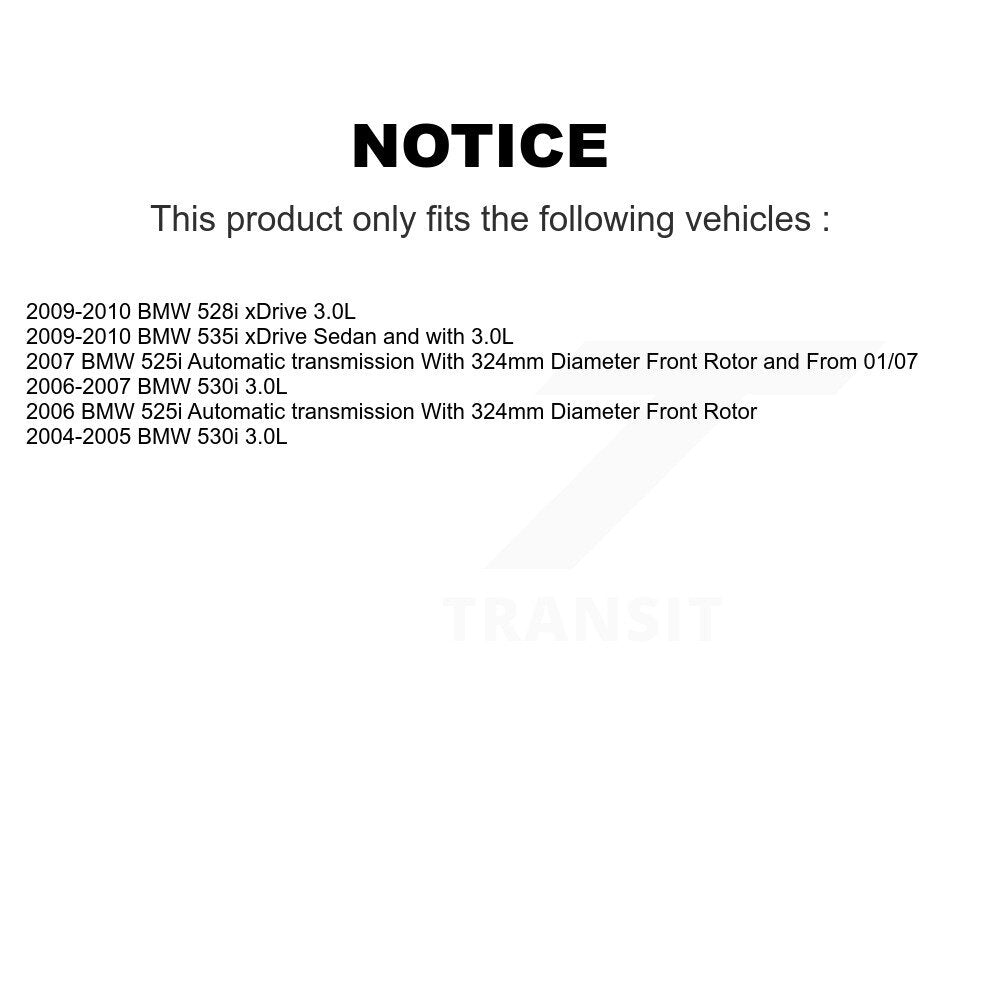 Front Rear Semi-Metallic Brake Pad And Wear Sensor Kit For BMW 530i 528i xDrive 525i 535i KSW-100041