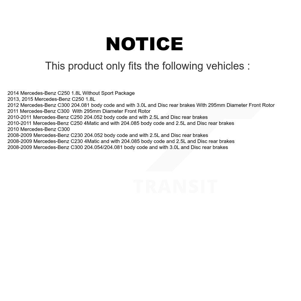Front Rear Semi-Metallic Disc Brake Pads Wear Sensor Kit For Mercedes-Benz C300 C250 C230 KSW-100160