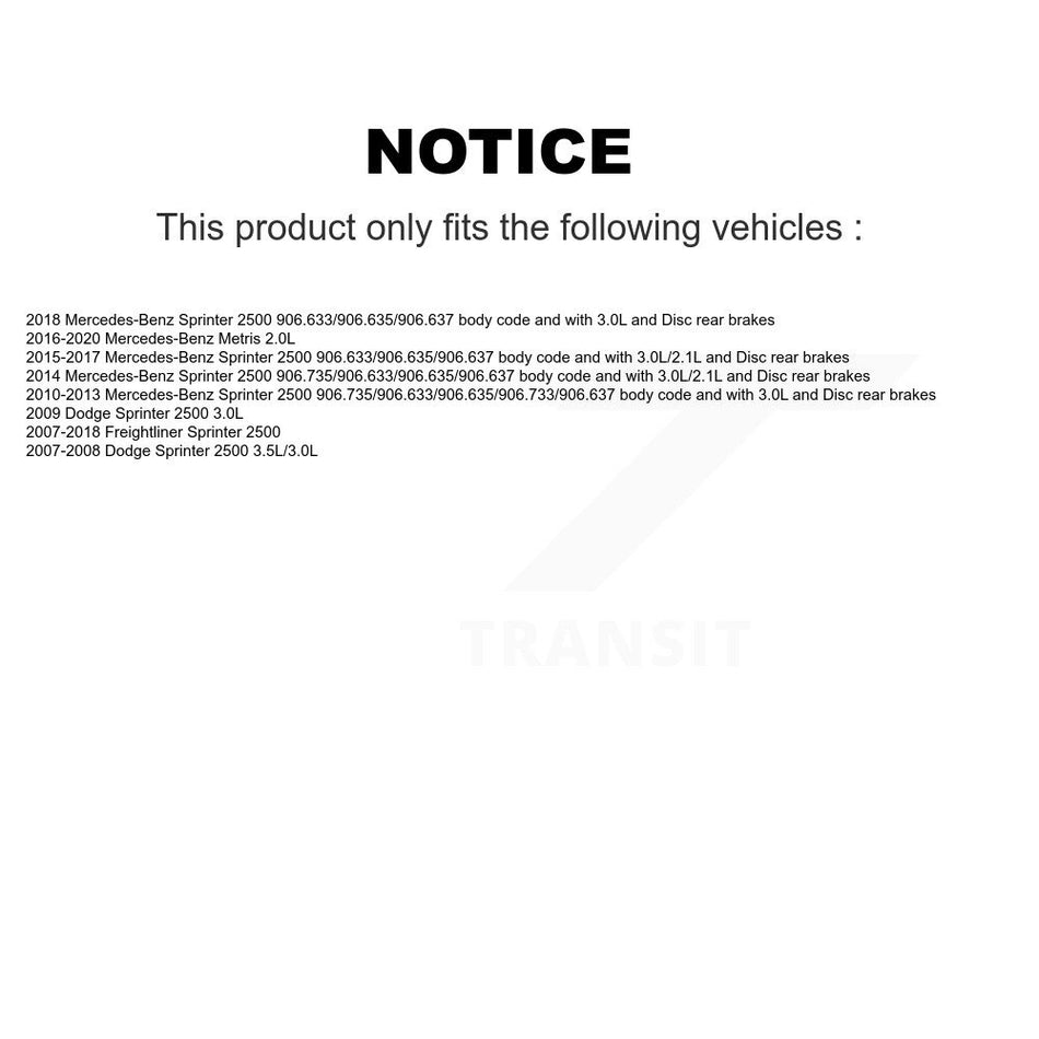 Front Semi-Metallic Brake Pad Extra Wear Sensor Kit For Mercedes-Benz Sprinter 2500 Dodge KSW-100351
