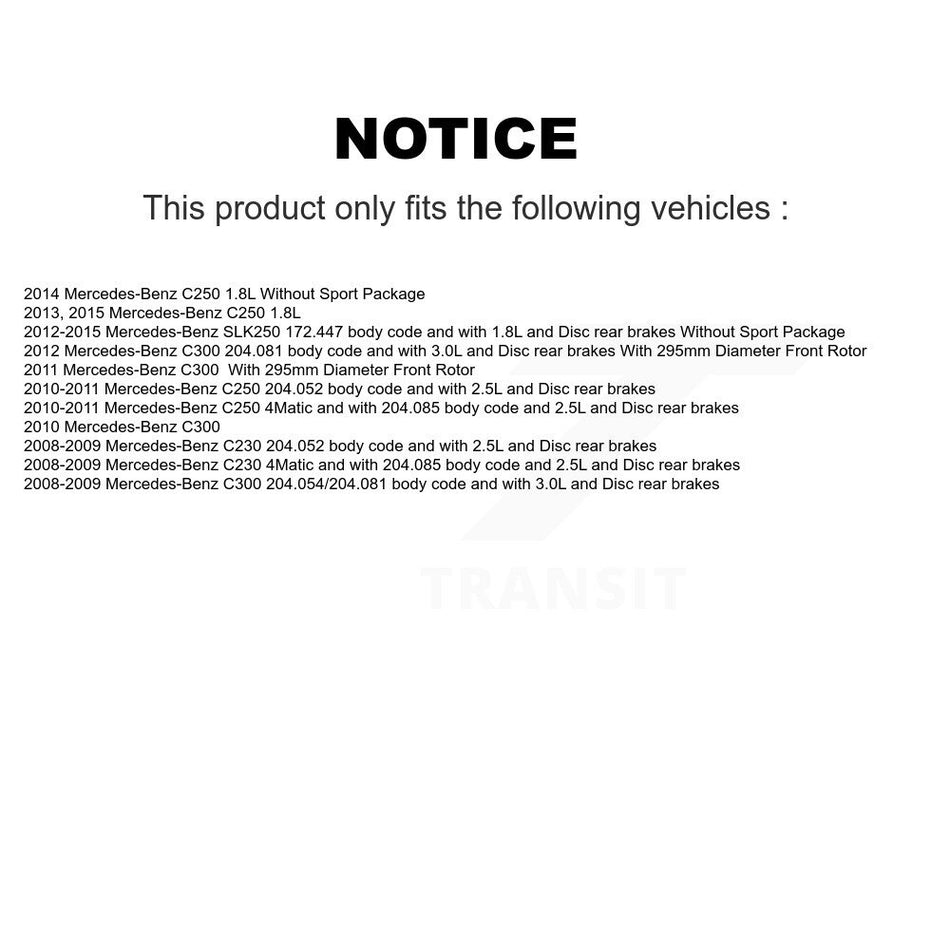 Front Semi-Metallic Brake Pad And Wear Sensor Kit For Mercedes-Benz C300 C250 C230 SLK250 KSW-100363