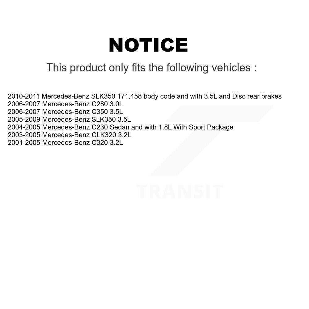 Rear Semi-Metallic Brake Pad And Extra Wear Sensor Kit For Mercedes-Benz SLK350 C230 C280 KSW-100536