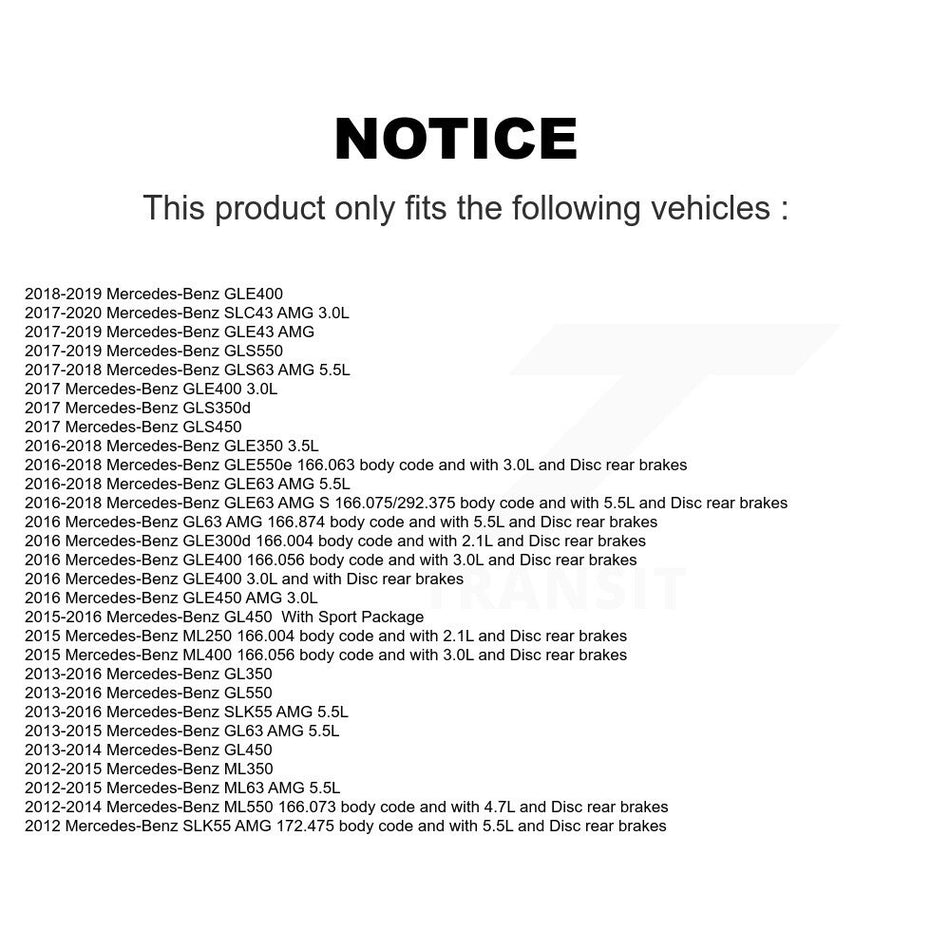 Rear Semi-Metallic Brake Pads Wear Sensor Kit For Mercedes-Benz ML350 GLE400 GLE350 GL350 KSW-100637