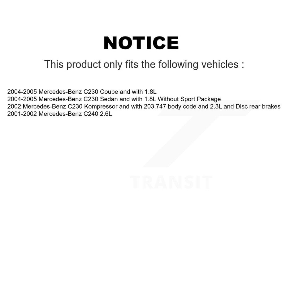 Rear Semi-Metallic Disc Brake Pads And Wear Sensors Kit For Mercedes-Benz C230 C240 KSW-100639