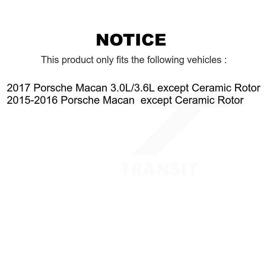 Front Semi-Metallic Disc Brake Pad Wear Sensor Kit For Porsche Macan except Ceramic Rotor KSW-100761