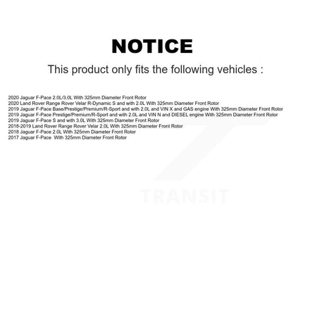Front Semi-Metallic Brake Pads & Wear Sensor Kit For Jaguar F-Pace Land Rover Range Velar KSW-100792