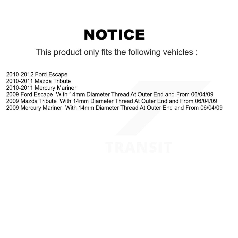 Front Steering Tie Rod End & Boot Kit For Ford Escape Mazda Tribute Mercury Mariner KTB-100106